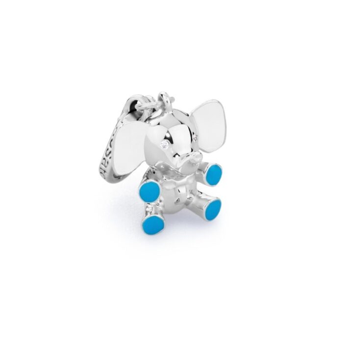 Ciondolo Rosato BB005 My baby charms zirconi elefantino azzurro