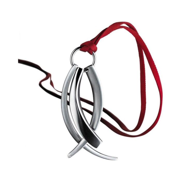 Collana BJ0001 Breil acciaio 2 lacci pelle nero e raso rosso