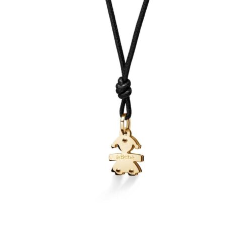 Ciondolo Lebebè Sagoma Bimba Oro Giallo 9kt