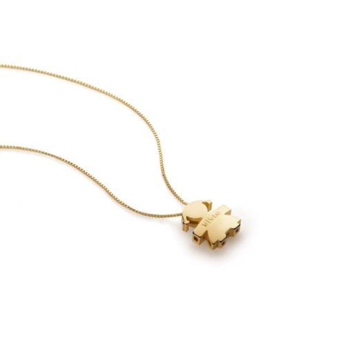 Ciondolo Lebebè con Catena Sagoma Bimba in Oro 18kt
