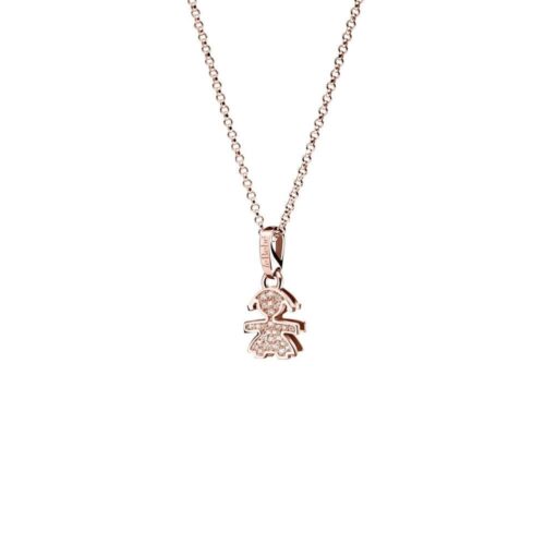Collana Lebebè Sagoma Bimba Oro Rosa 18kt e Diamanti